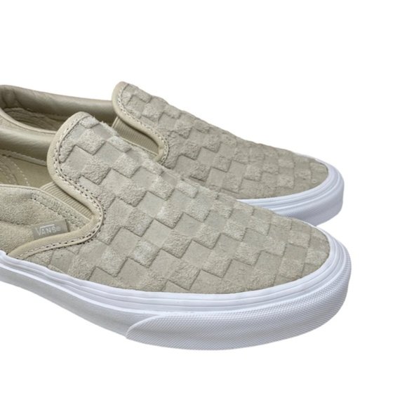 VANS Classic Slip On Embossed Check Shoes Casual Suede Oatmeal Men VN000XG8B04 - Picture 11 of 11
